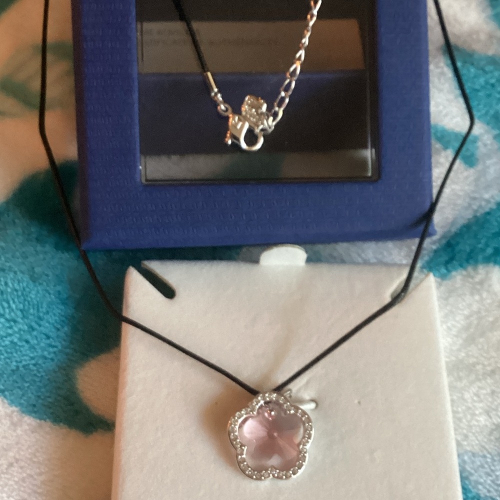 Swarovski Silver Crystal Pendant Necklace - Silver